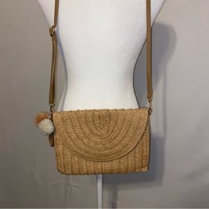 SHEIN Pom Pom Woven Clutch